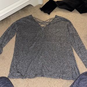 Womens grey long sleeved blouse